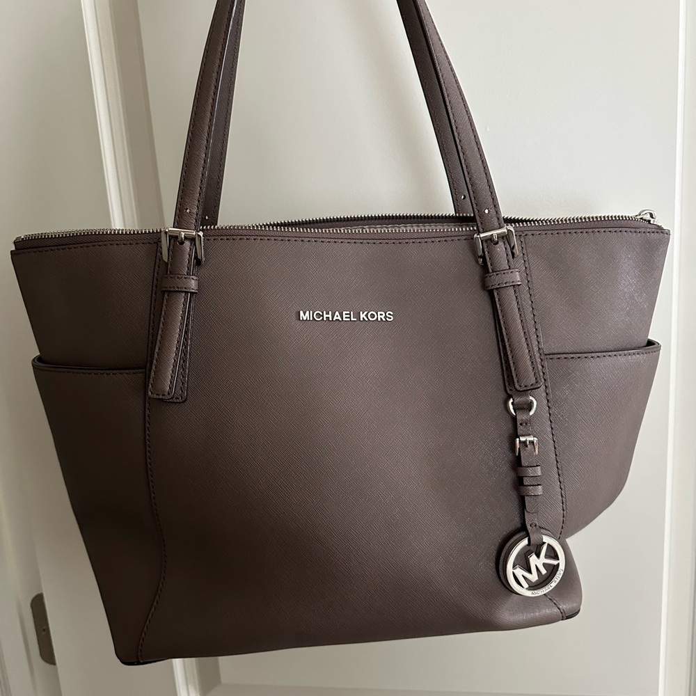 Michael Kors Brown Leather Tote with Double Handles